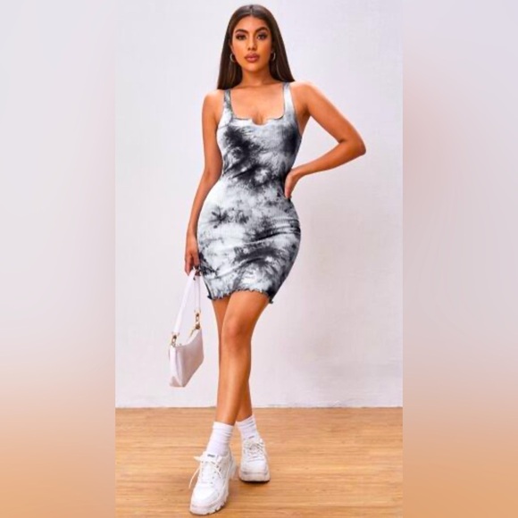 SHEIN Dresses & Skirts - Shein Notch Neck Tie Dye Mini Bodycon Dress​​​